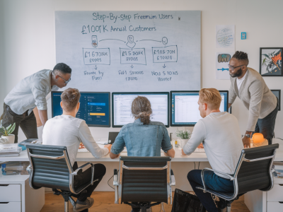 What exact step-by-step playbook does a b2b startup need to convert freemium users into £100k annual customers with Intercom