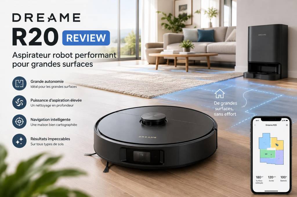 Dreame R20 review: aspirateur robot performant pour grandes surfaces