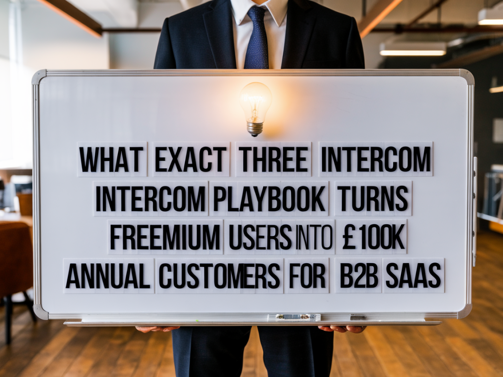 What exact three-step Intercom playbook turns freemium users into £100k annual customers for b2b SaaS