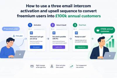 How to use a three-email intercom activation and upsell sequence to convert freemium users into £100k annual customers